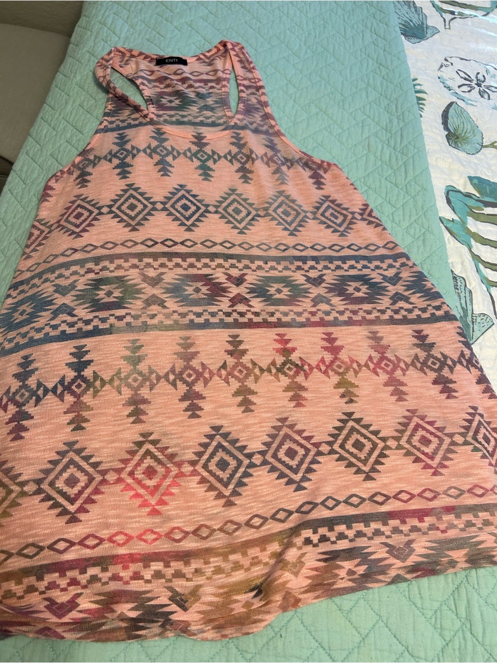 ENTI Pink Patterned Racerback Tank Top - Picture 2 of 4